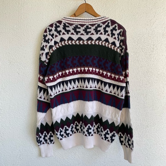 Vintage Geometric Grandpa Knit Sweater by Bugle Boy Co. - Picture 3 of 6